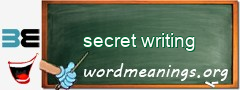 WordMeaning blackboard for secret writing